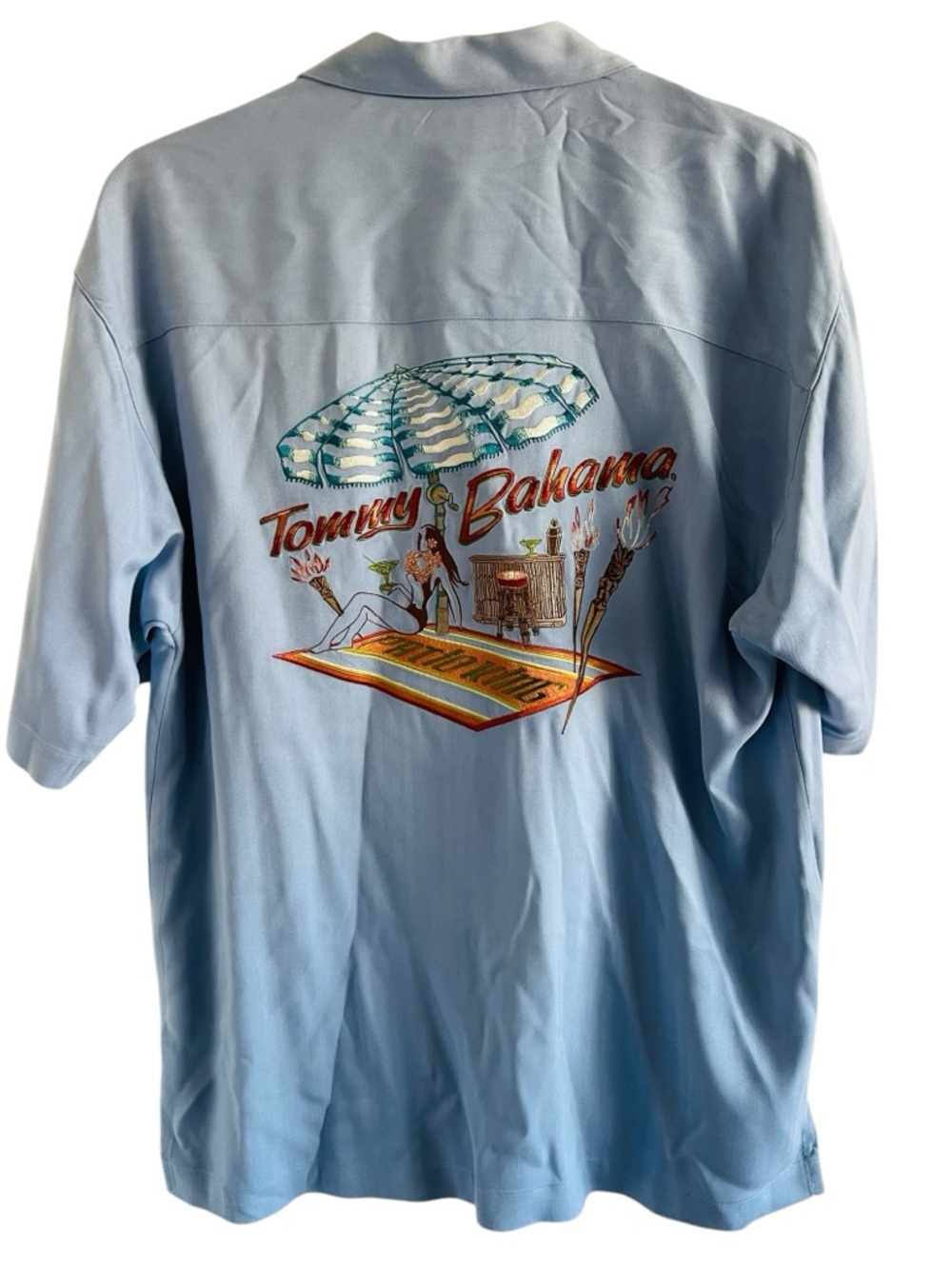 Tommy Bahama Light Blue Short-Sleeve Camp Shirt